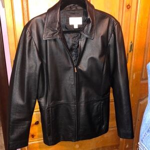 Vintage Worthington Black Leather Jacket Classic Design